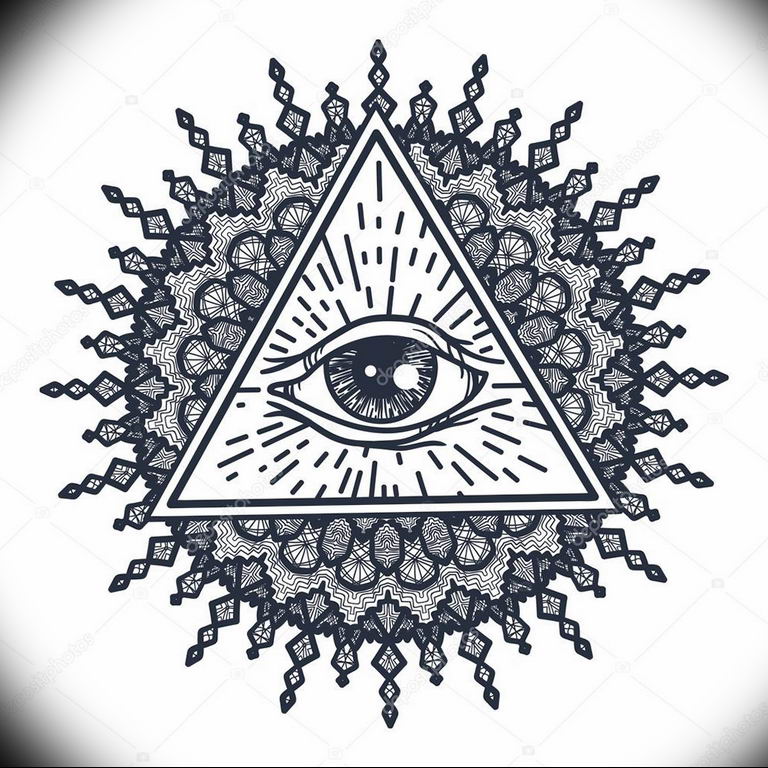 photo eye in triangle tattoo 03.03.2019 №253 - idea for eye in triangle tattoo - tattoovalue.net