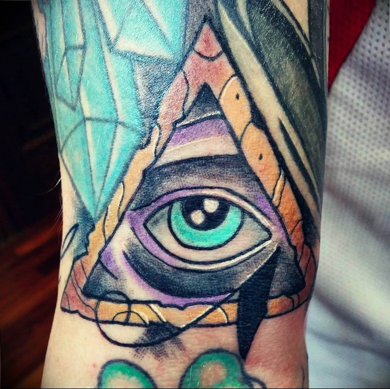 photo eye in triangle tattoo 03.03.2019 №263 - idea for eye in triangle tattoo - tattoovalue.net