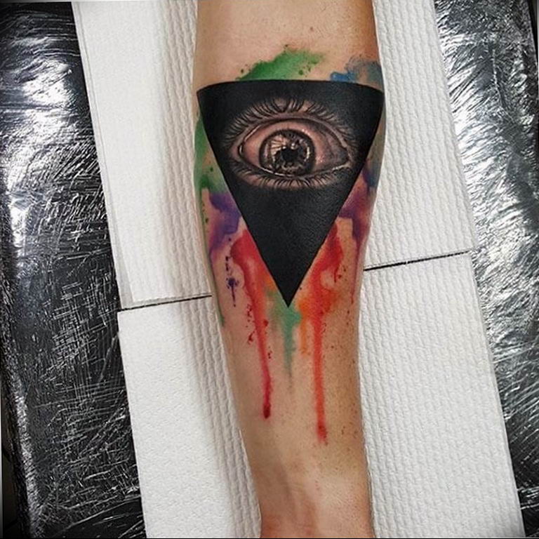 photo eye in triangle tattoo 03.03.2019 №277 - idea for eye in triangle tattoo - tattoovalue.net