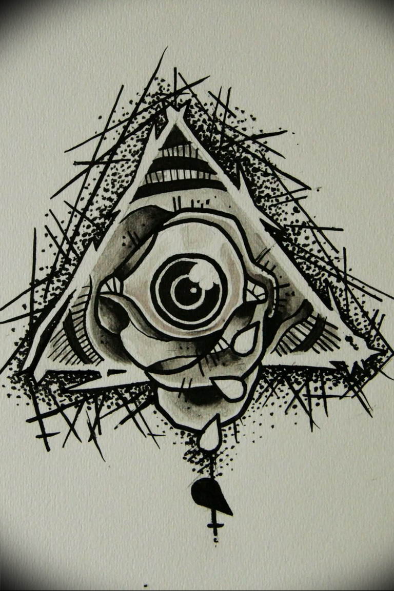 photo eye in triangle tattoo 03.03.2019 №290 - idea for eye in triangle tattoo - tattoovalue.net