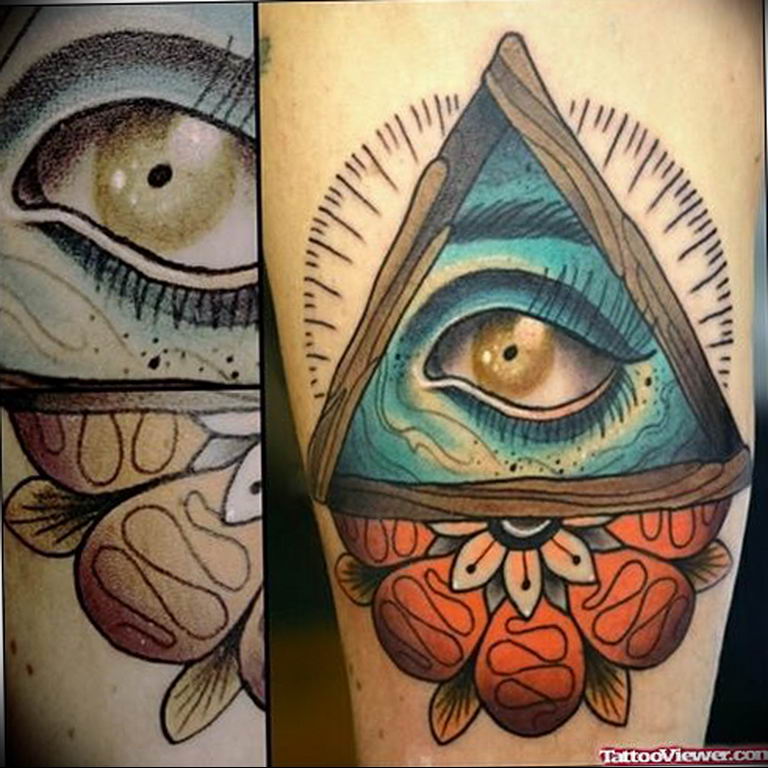 photo eye in triangle tattoo 03.03.2019 №297 - idea for eye in triangle tattoo - tattoovalue.net
