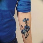 photo tattoo cornflower 03.03.2019 №001 - idea for a tattoo with cornflower - tattoovalue.net