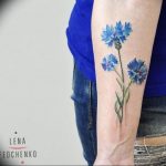 photo tattoo cornflower 03.03.2019 №002 - idea for a tattoo with cornflower - tattoovalue.net