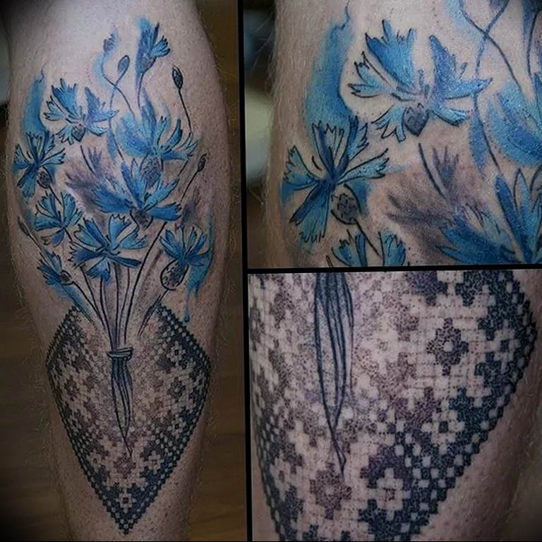 photo tattoo cornflower 03.03.2019 №030 - idea for a tattoo with cornflower - tattoovalue.net