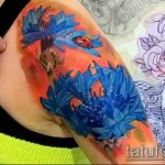 photo tattoo cornflower 03.03.2019 №040 - idea for a tattoo with cornflower - tattoovalue.net