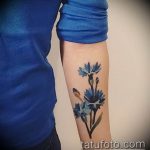 photo tattoo cornflower 03.03.2019 №051 - idea for a tattoo with cornflower - tattoovalue.net
