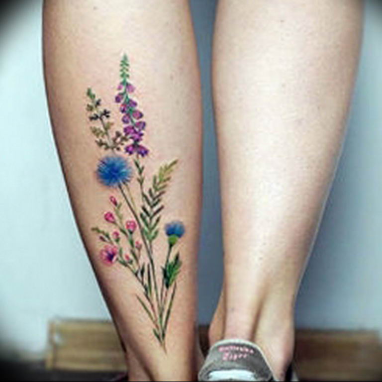photo tattoo cornflower 03.03.2019 №085 - idea for a tattoo with cornflower - tattoovalue.net