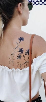 photo tattoo cornflower 03.03.2019 №086 – idea for a tattoo with cornflower – tattoovalue.net