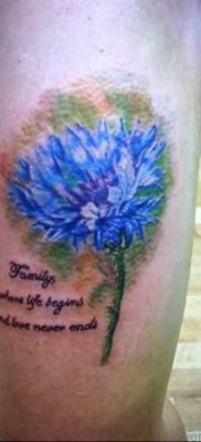 photo tattoo cornflower 03.03.2019 №088 – idea for a tattoo with cornflower – tattoovalue.net