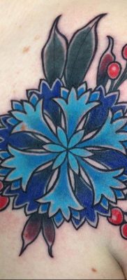 photo tattoo cornflower 03.03.2019 №093 – idea for a tattoo with cornflower – tattoovalue.net
