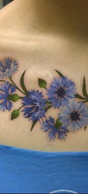 photo tattoo cornflower 03.03.2019 №094 – idea for a tattoo with cornflower – tattoovalue.net