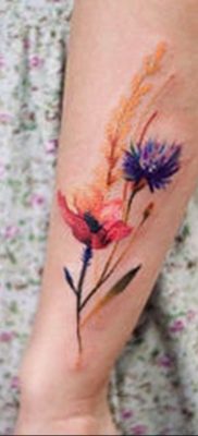 photo tattoo cornflower 03.03.2019 №096 – idea for a tattoo with cornflower – tattoovalue.net