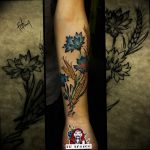 photo tattoo cornflower 03.03.2019 №117 - idea for a tattoo with cornflower - tattoovalue.net
