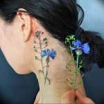 photo tattoo cornflower 03.03.2019 №122 - idea for a tattoo with cornflower - tattoovalue.net