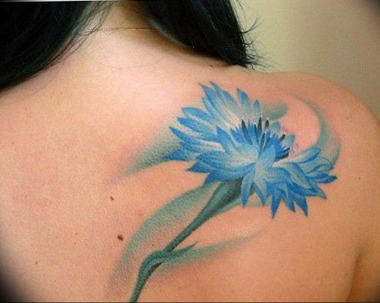 photo tattoo cornflower 03.03.2019 №126 - idea for a tattoo with cornflower - tattoovalue.net