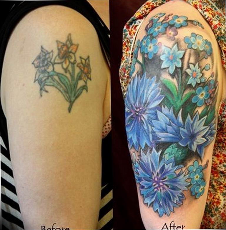 photo tattoo cornflower 03.03.2019 №132 - idea for a tattoo with cornflower - tattoovalue.net
