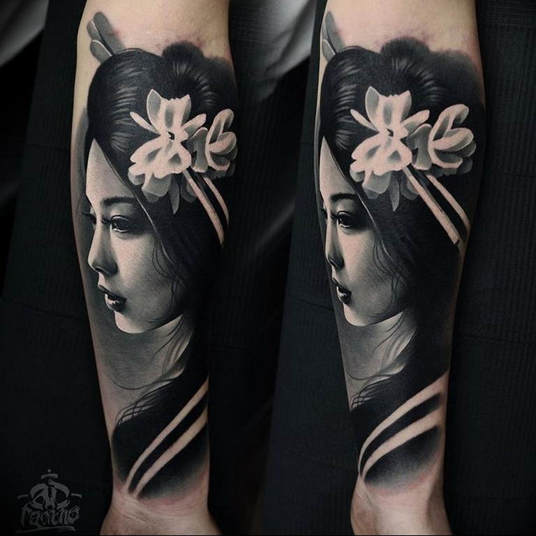 Geisha tattoo meaning: history, features of the picture, photos ...