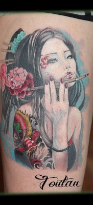 photo tattoo geisha 01.03.2019 №054 – geisha tattoo design idea – tattoovalue.net