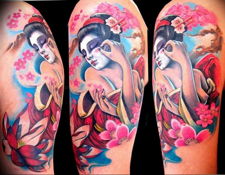 photo tattoo geisha 01.03.2019 №045 - geisha tattoo design idea - tattoovalue.net