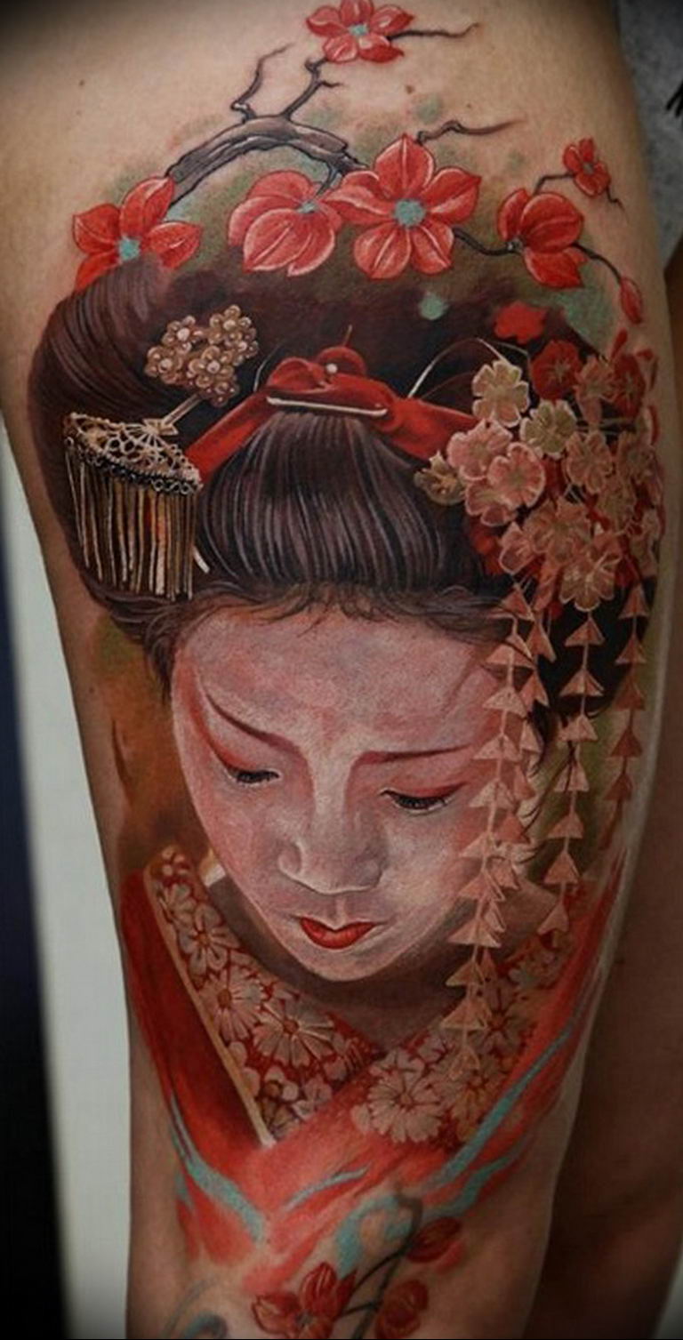 photo tattoo geisha 01.03.2019 №227 - geisha tattoo design idea - tattoovalue.net