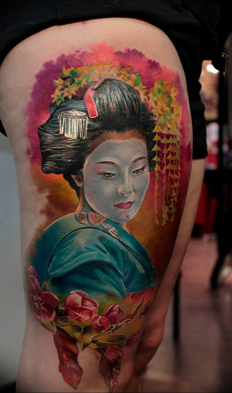 photo tattoo geisha 01.03.2019 №271 - geisha tattoo design idea - tattoovalue.net
