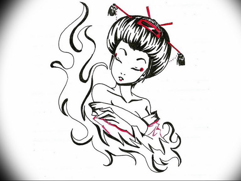 photo tattoo geisha 01.03.2019 №316 - geisha tattoo design idea - tattoovalue.net