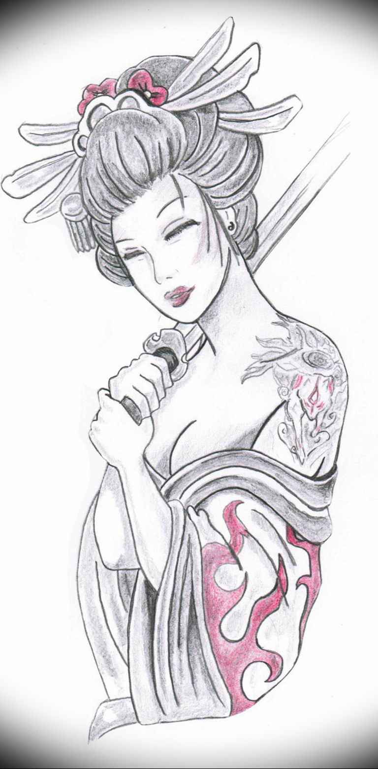 photo tattoo geisha 01.03.2019 №330 - geisha tattoo design idea - tattoovalue.net