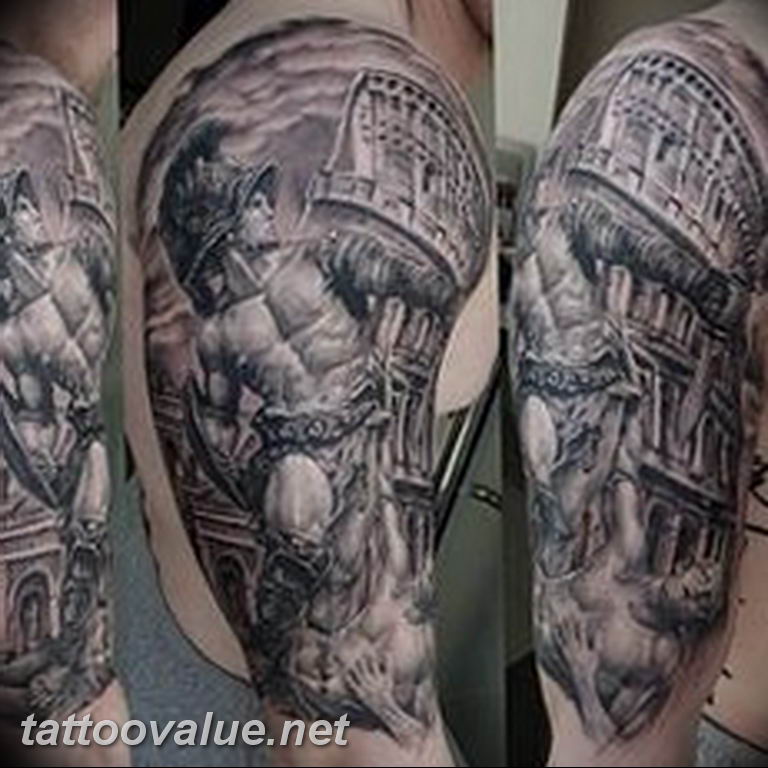 photo tattoo gladiator 01.03.2019 №005 - idea for tattoo tattoo with gladiator - tattoovalue.net