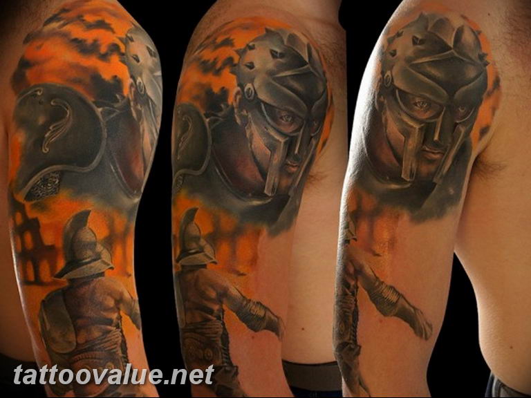 photo tattoo gladiator 01.03.2019 №110 - idea for tattoo tattoo with gladiator - tattoovalue.net