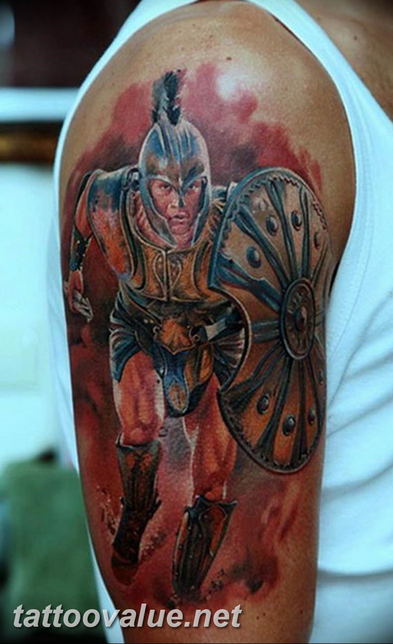 photo tattoo gladiator 01.03.2019 №180 - idea for tattoo tattoo with gladiator - tattoovalue.net