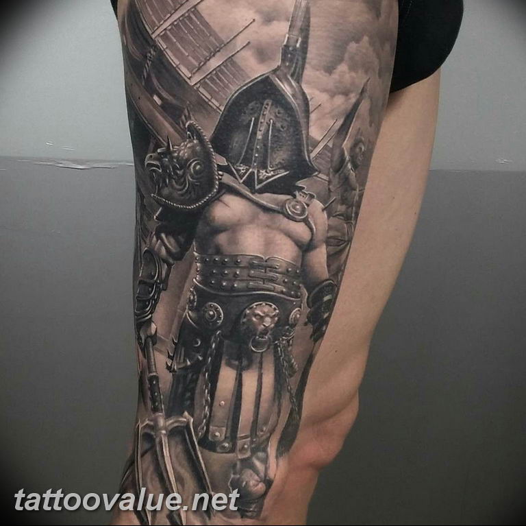 photo tattoo gladiator 01.03.2019 №202 - idea for tattoo tattoo with gladiator - tattoovalue.net