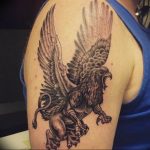 photo tattoo griffin 04.03.2019 №057 - idea for drawing a tattoo with a griffin - tattoovalue.net