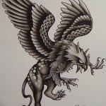 photo tattoo griffin 04.03.2019 №014 - idea for drawing a tattoo with a griffin - tattoovalue.net