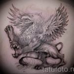 photo tattoo griffin 04.03.2019 №035 - idea for drawing a tattoo with a griffin - tattoovalue.net