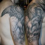 photo tattoo griffin 04.03.2019 №046 - idea for drawing a tattoo with a griffin - tattoovalue.net
