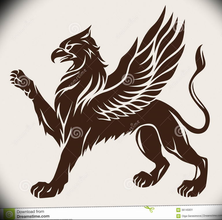 photo tattoo griffin 04.03.2019 №052 - idea for drawing a tattoo with a griffin - tattoovalue.net
