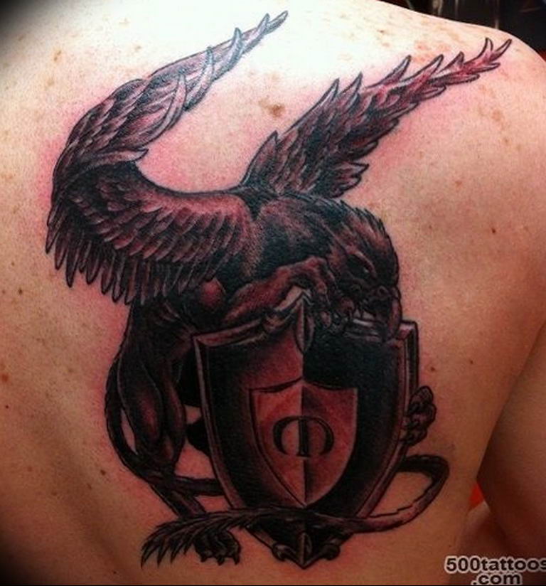 photo tattoo griffin 04.03.2019 №056 - idea for drawing a tattoo with a griffin - tattoovalue.net