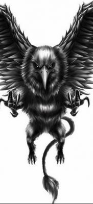 photo tattoo griffin 04.03.2019 №065 – idea for drawing a tattoo with a griffin – tattoovalue.net