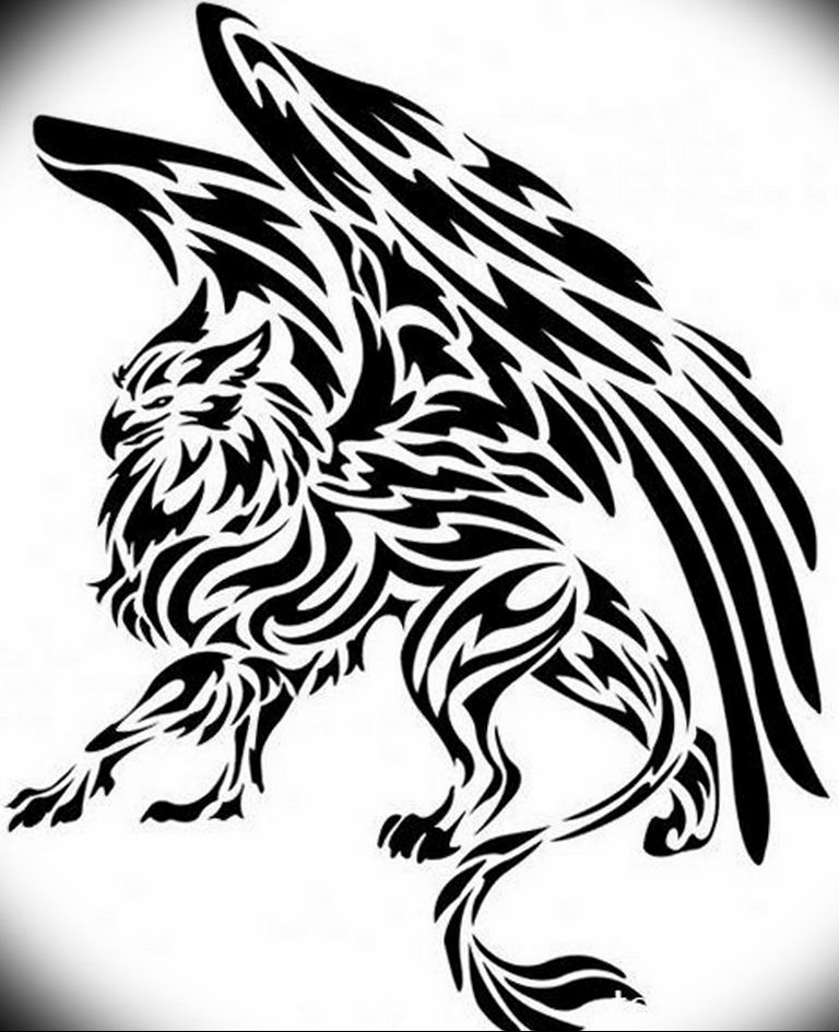 photo tattoo griffin 04.03.2019 №087 - idea for drawing a tattoo with a griffin - tattoovalue.net