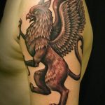 photo tattoo griffin 04.03.2019 №090 - idea for drawing a tattoo with a griffin - tattoovalue.net