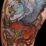 photo tattoo griffin 04.03.2019 №096 - idea for drawing a tattoo with a griffin - tattoovalue.net