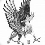photo tattoo griffin 04.03.2019 №102 - idea for drawing a tattoo with a griffin - tattoovalue.net
