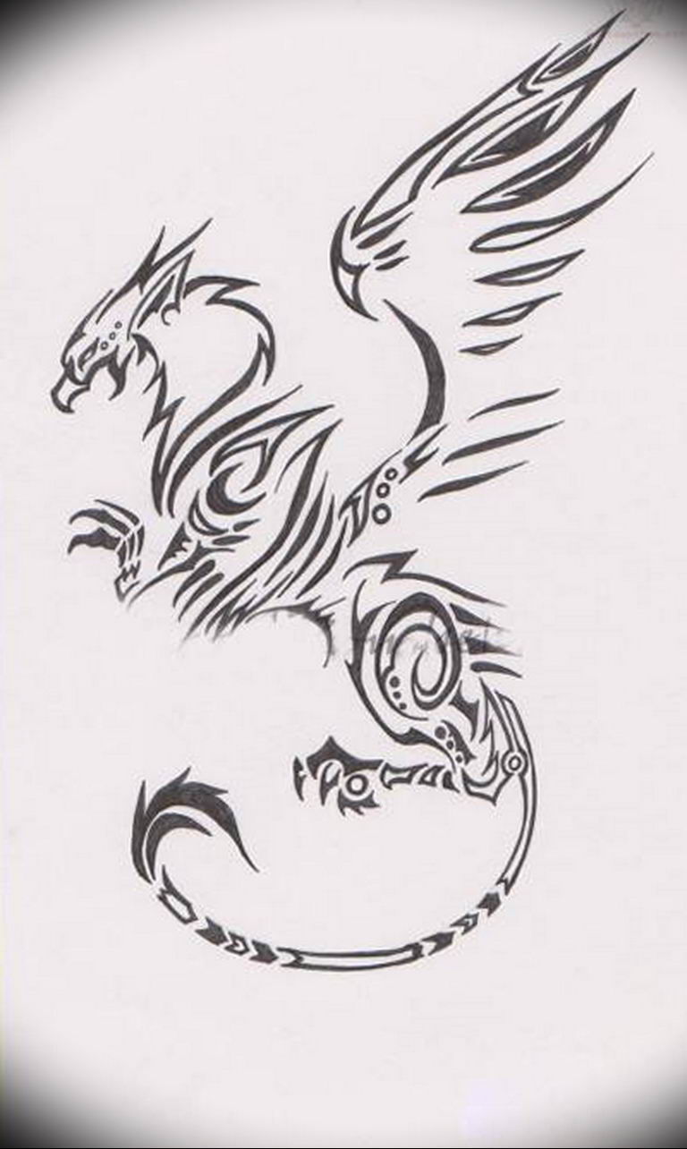 photo tattoo griffin 04.03.2019 №134 - idea for drawing a tattoo with a griffin - tattoovalue.net