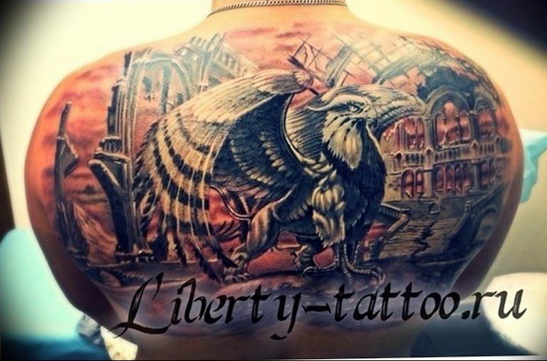 photo tattoo griffin 04.03.2019 №144 - idea for drawing a tattoo with a griffin - tattoovalue.net