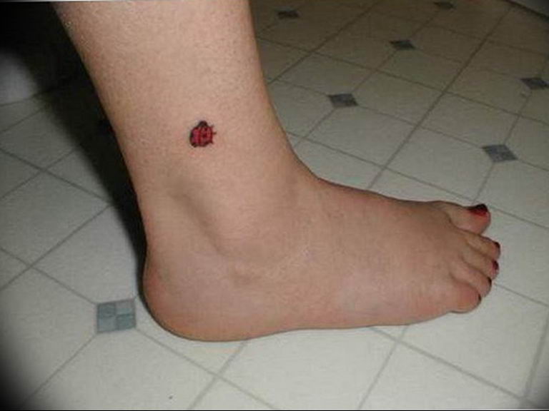 Ladybug Tattoos on Feet