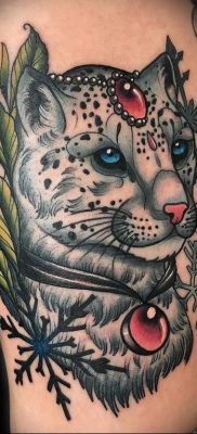 photo leopard tattoo 08.05.2019 №063 – snow leopard tattoo – tattoovalue.net