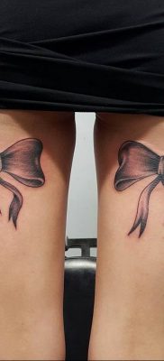 Leg bow tat  Bow tattoo designs Lace thigh tattoos Thigh tattoos women