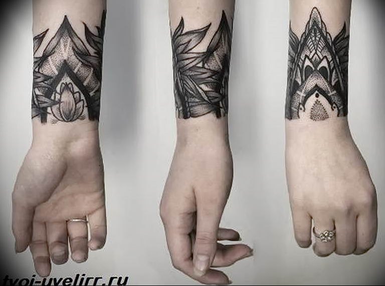 The meaning of a bracelet tattoo: features of the picture, photo examples, sketches