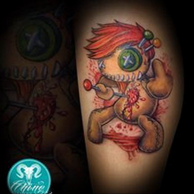 photo voodoo doll tattoo 16.04.2019 №075 - idea of a voodoo doll tattoo - tattoovalue.net