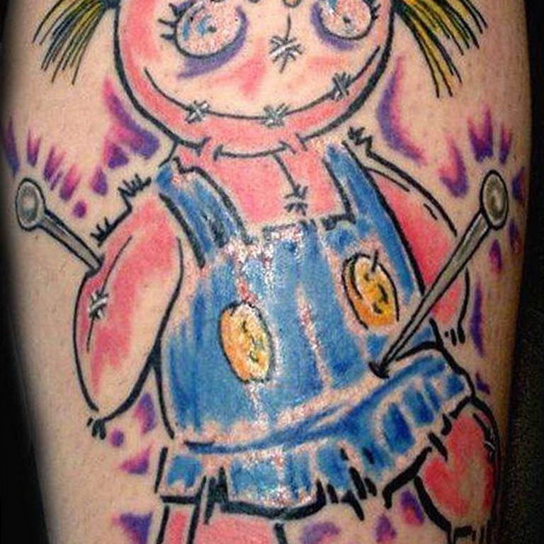 Voodoo Doll Tattoo Meaning history of the picture, photo examples